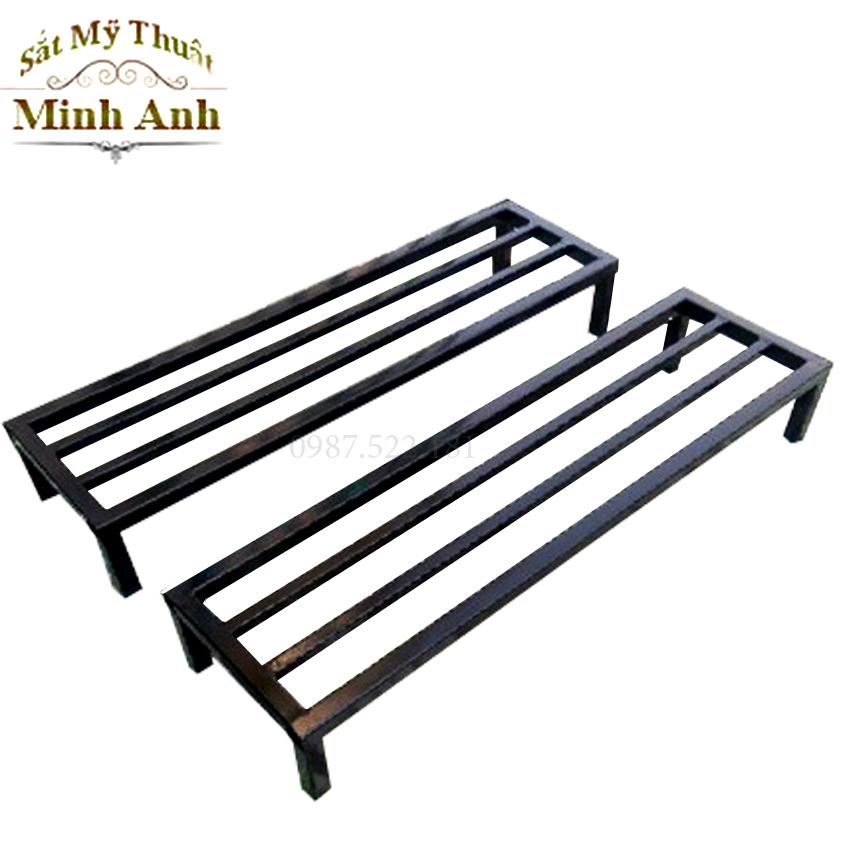 Kệ kê chậu cây Dài 80 -90 cm. Rộng 20-25-30cm. Cao 10-15-20-25-30cm. Hộp thép 16 x16mm. 2 nan phụ ( Hàng Chính Hãng )