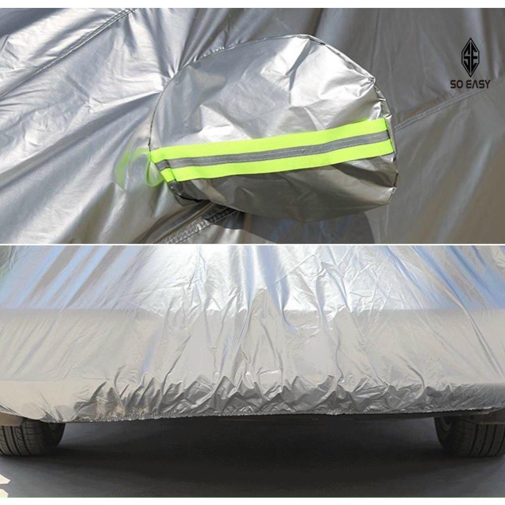 Bạt che nắng mưa bảo vệ xe ô tô Accent, bạt vải dù Oxford cao cấp bạc che ô tô 5 chỗ xe hơi 3 lớp