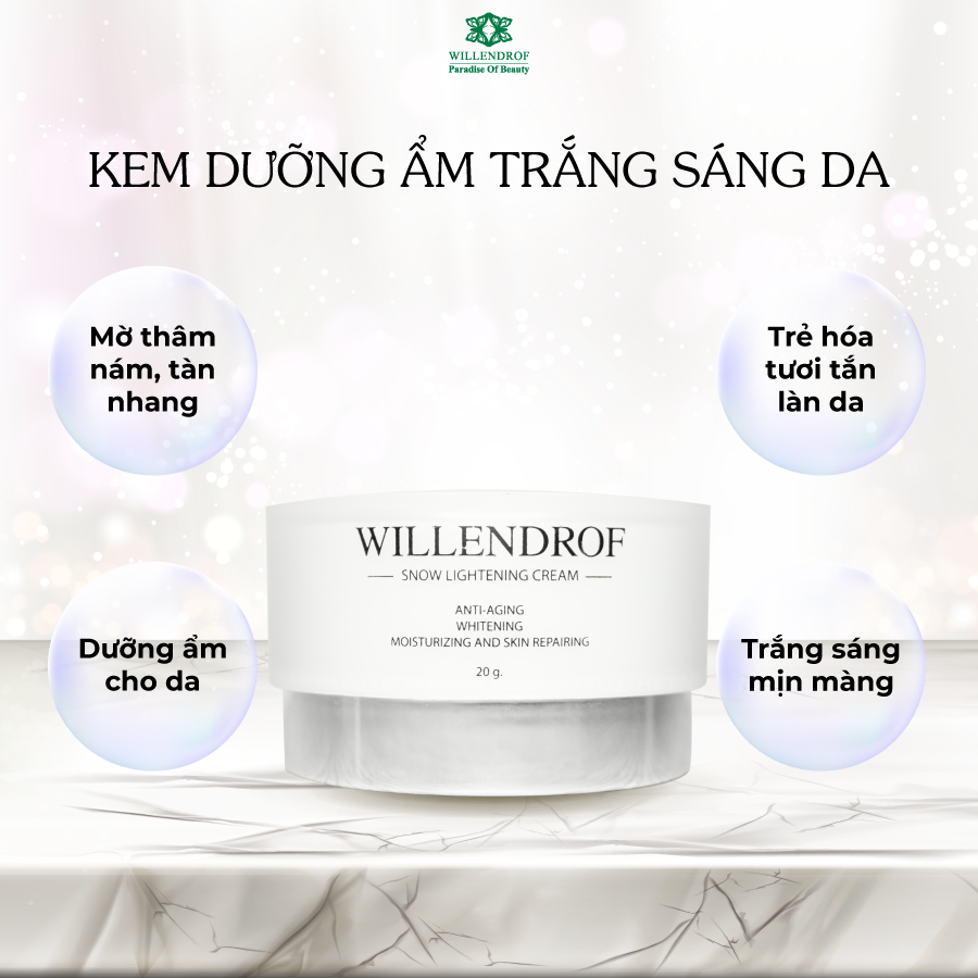 KEM TRẮNG SÁNG DƯỠNG ẨM DA SNOW LIGHTENING CREAM 20GRAM