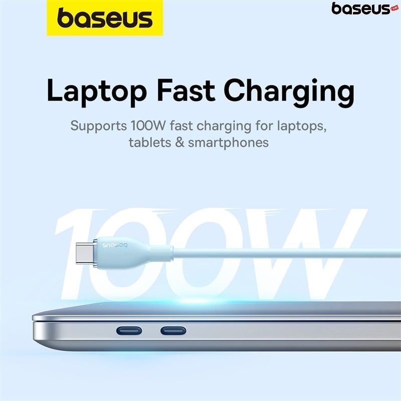 Cáp Sạc Siêu Nhanh Baseus Pudding Series Type-C to Type-C 100W (Fast Charging Data Cable) - Hàng chính hãng