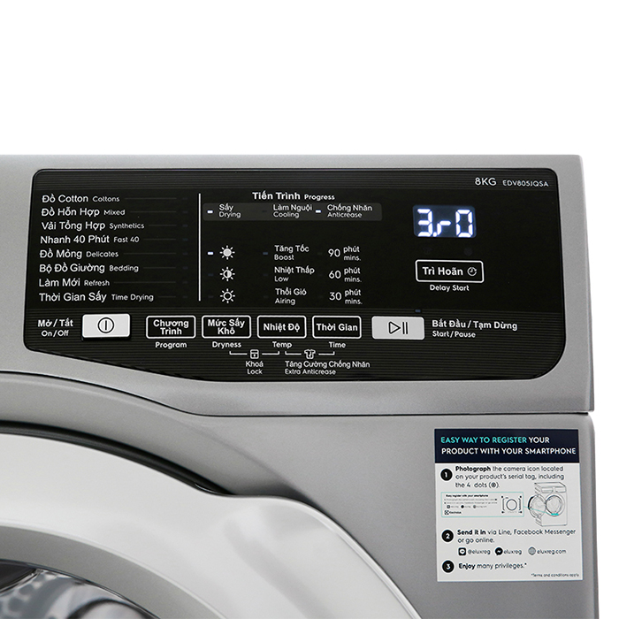 Máy sấy Electrolux 8 Kg EDV805JQSA