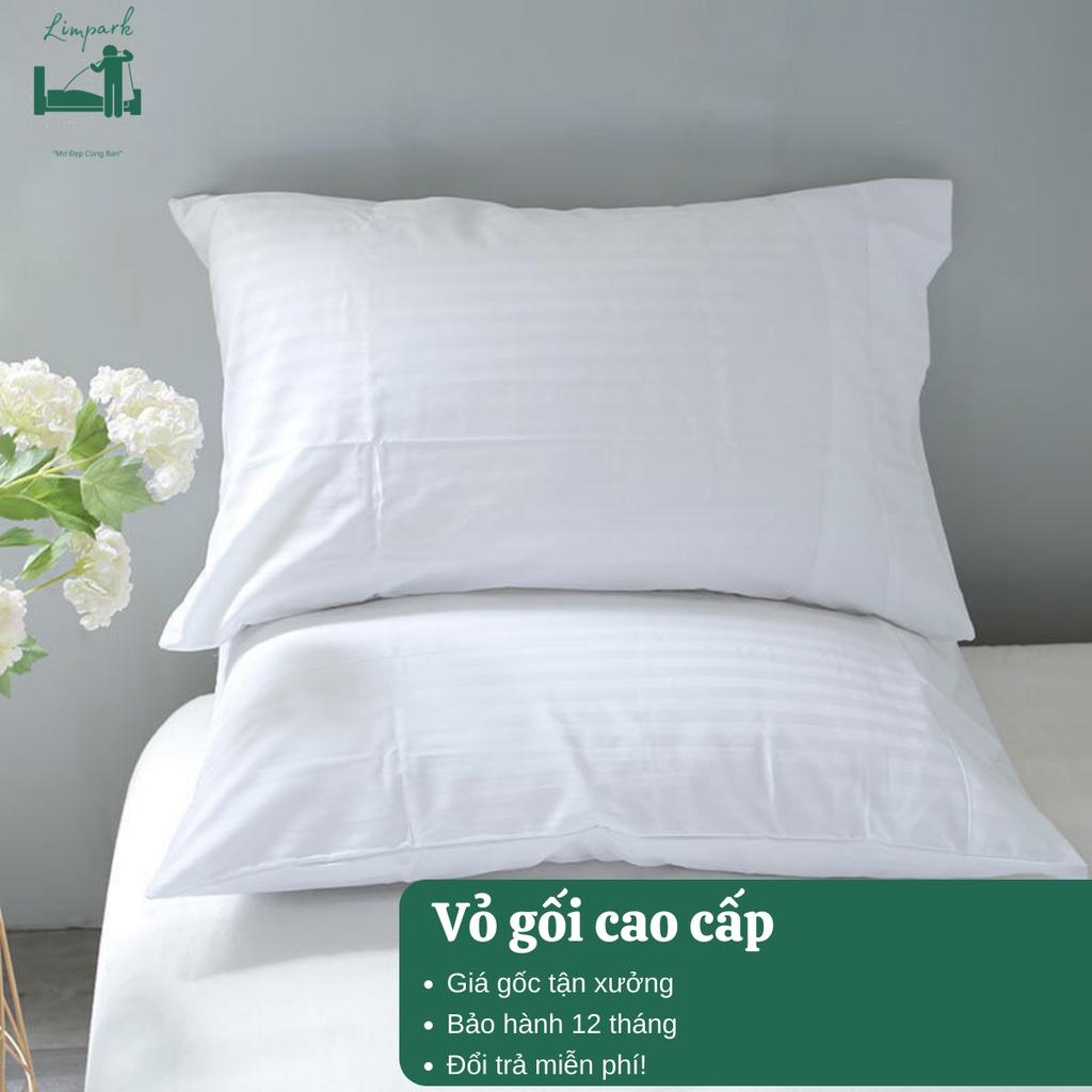 Vỏ gối cao cấp-Sọc 3cm- Cotton 100% - Tiêu chuẩn khách sạn 5 sao - Chất liệu mát mẻ mịn màng