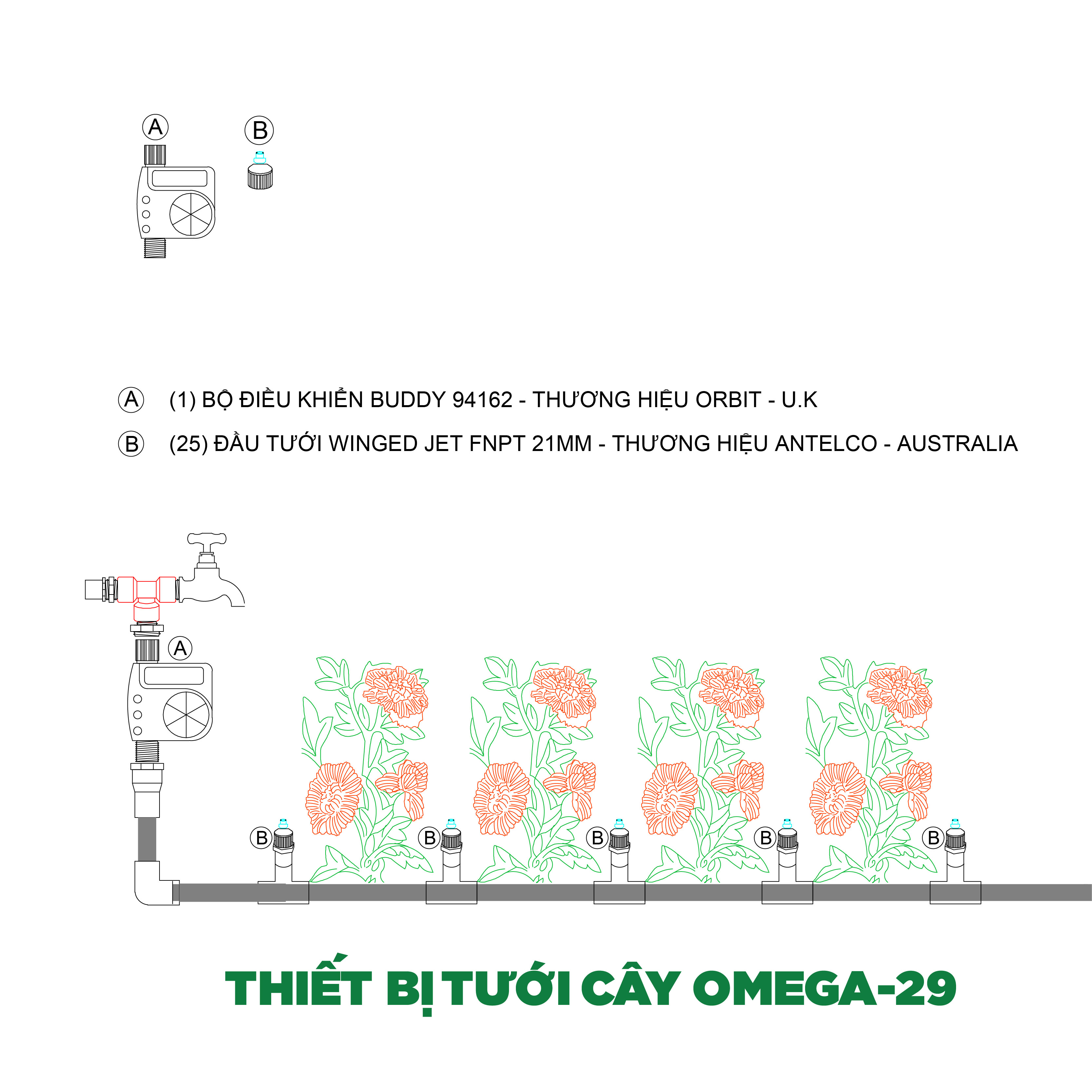 Tưới cây tự động OMEGA-29