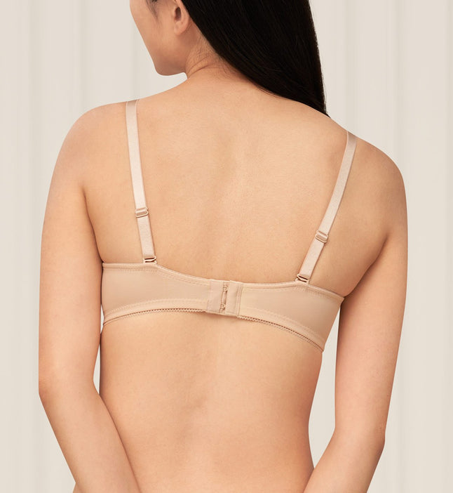 Áo lót nữ nâng ngực cúp ngang đệm mút siêu dày Triumph Style Dorothy 3841 WHUD phối ren bao phủ cúp quả, tạo khe và nâng đẩy ngực tuyệt đối
