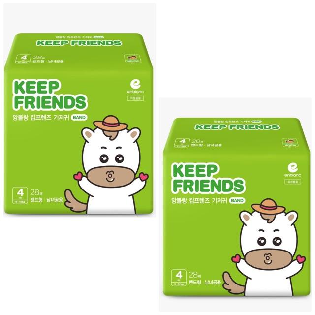 ( Date T6,7 / 2024 ) Combo 2 Bịch Tã Dán Hàn Quốc ENBLANC KEEP FRIENDS Mềm Mại, Mỏng Nhẹ, Thấm Hút Nhanh Cho Bé Size L 28 Miếng (9-14kg)