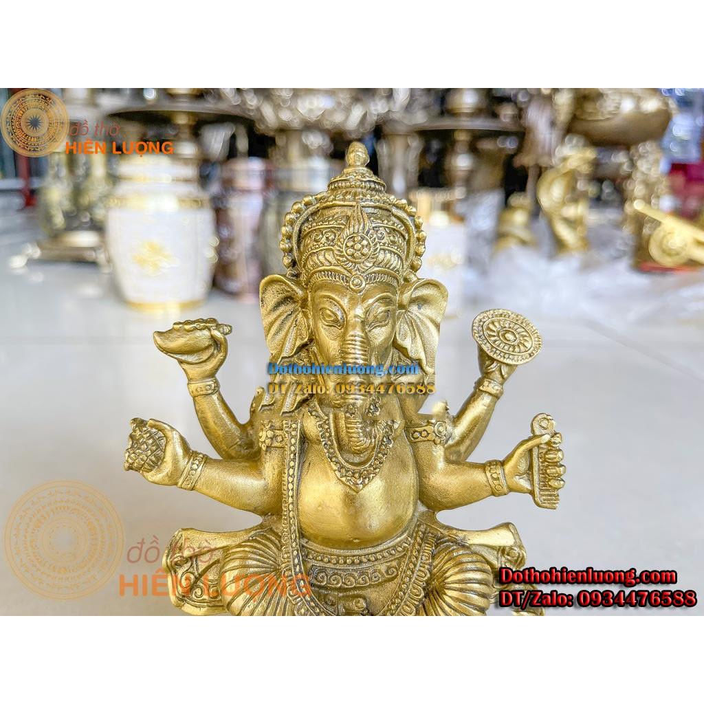 Tượng Thần Voi - Phật Voi Ganesha Bằng Đồng Nguyên Chất Cao 17cm - Tượng Phúc Thần