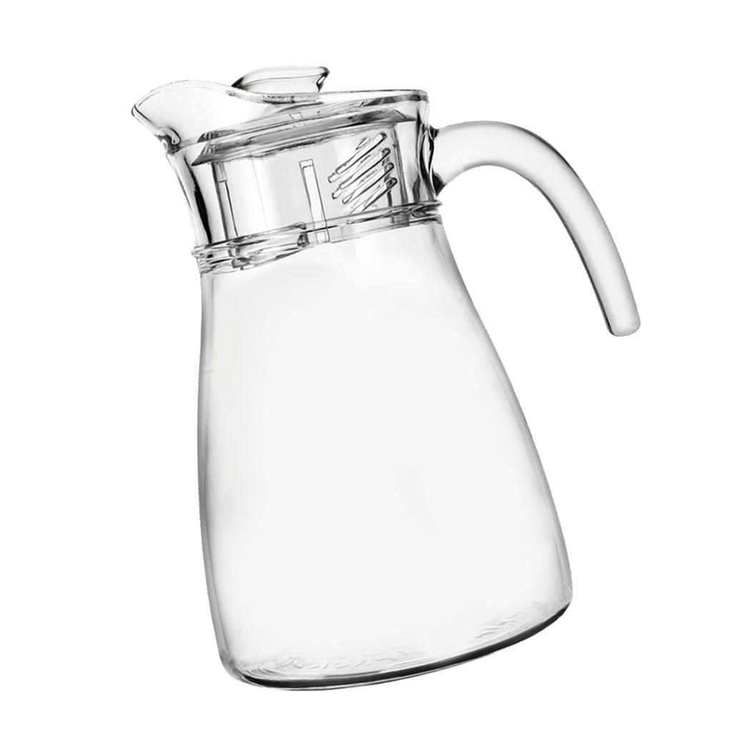 2 Pcs Clear Water Pitcher 1.3L Juice Beverage Jar for Bar Cafe Kitchen