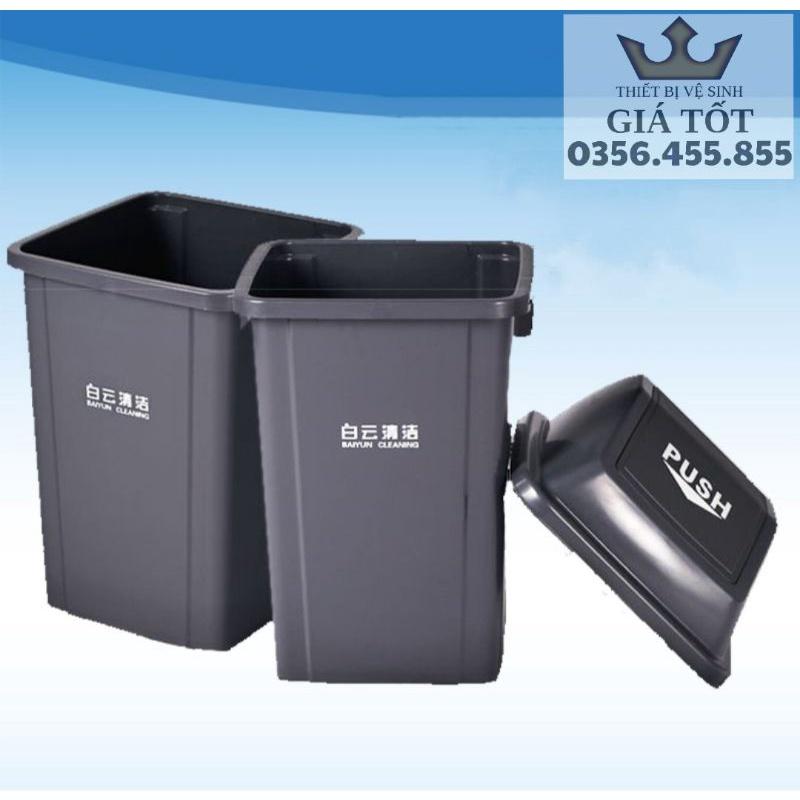 Thùng rác nhựa nắp lật Baiyun 100L - hàng nhập khẩu