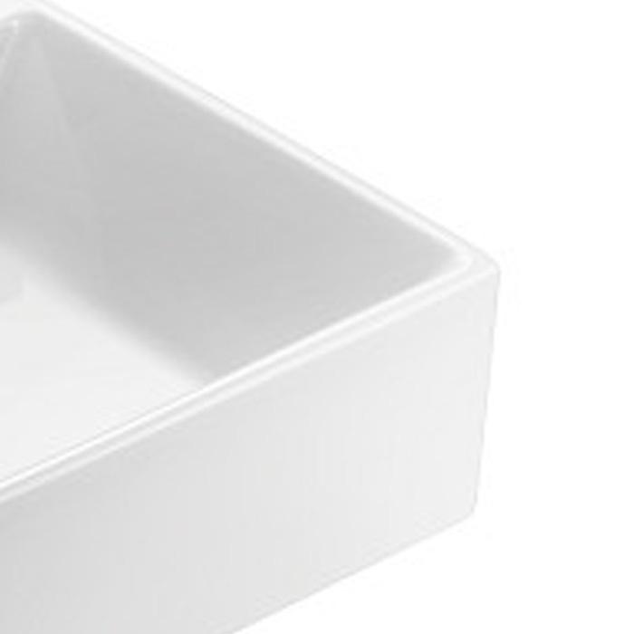chậu lavabo, chậu rửa mặt đặt bàn sứ trắng, hình chữ nhật, độ bền cao, hàng nhập khẩu Moen BC9903-119