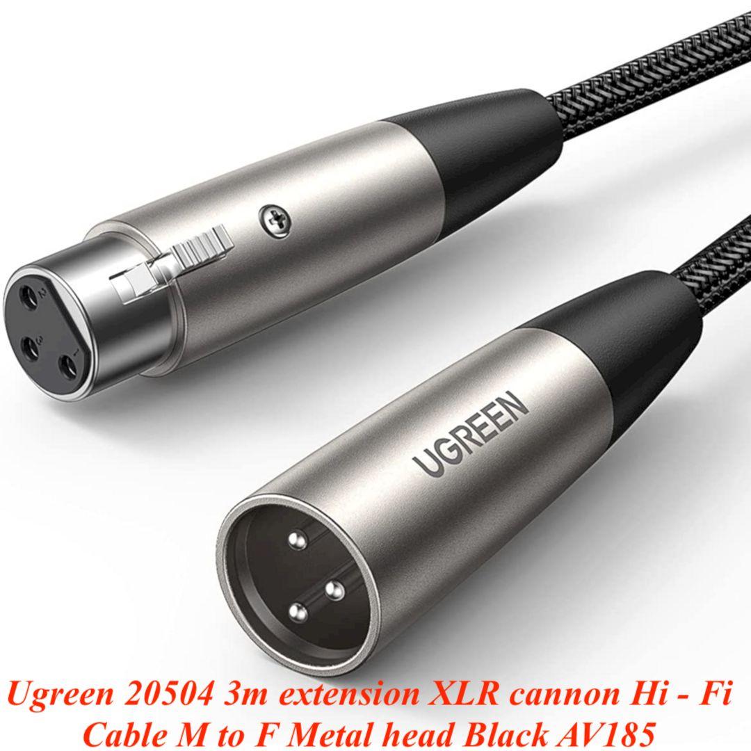 Ugreen UG20504AV185TK 3M 3pin Màu Đen bọc lưới Cáp Micrô nối dài XLR - HÀNG CHÍNH HÃNG