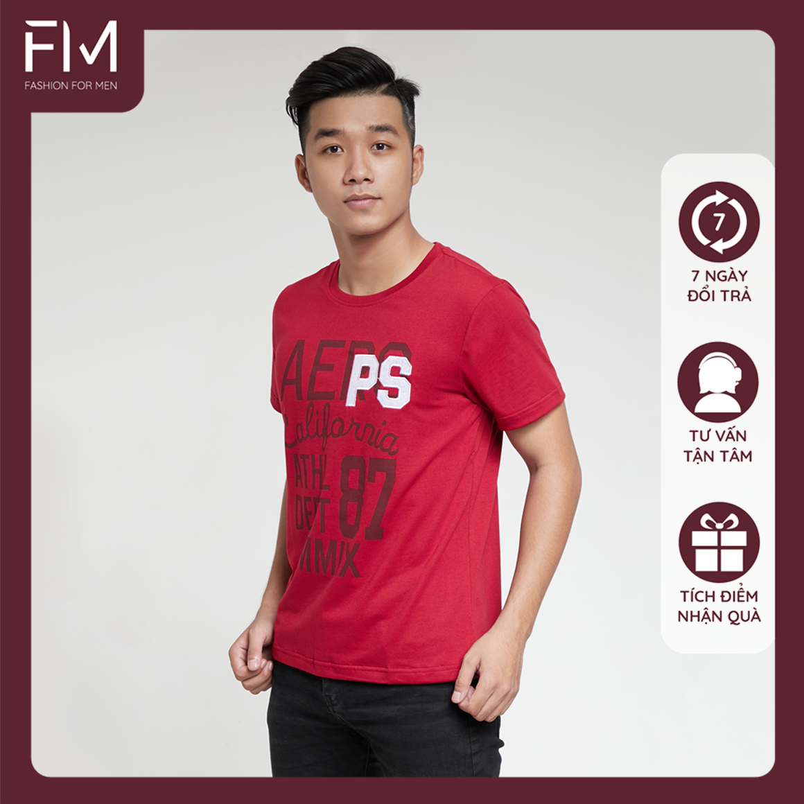 Áo thun nam cổ tròn tay ngắn, chất thun cao cấp, trẻ trung, năng động – FORMEN SHOP – FMPS080