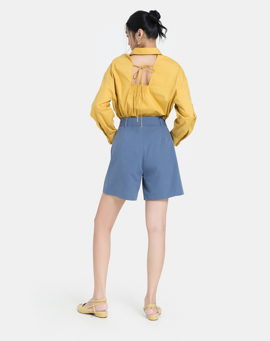 Áo Sơ Mi Nữ Thời Trang JUNO Oversize Thân Sau Cutout JNASM005