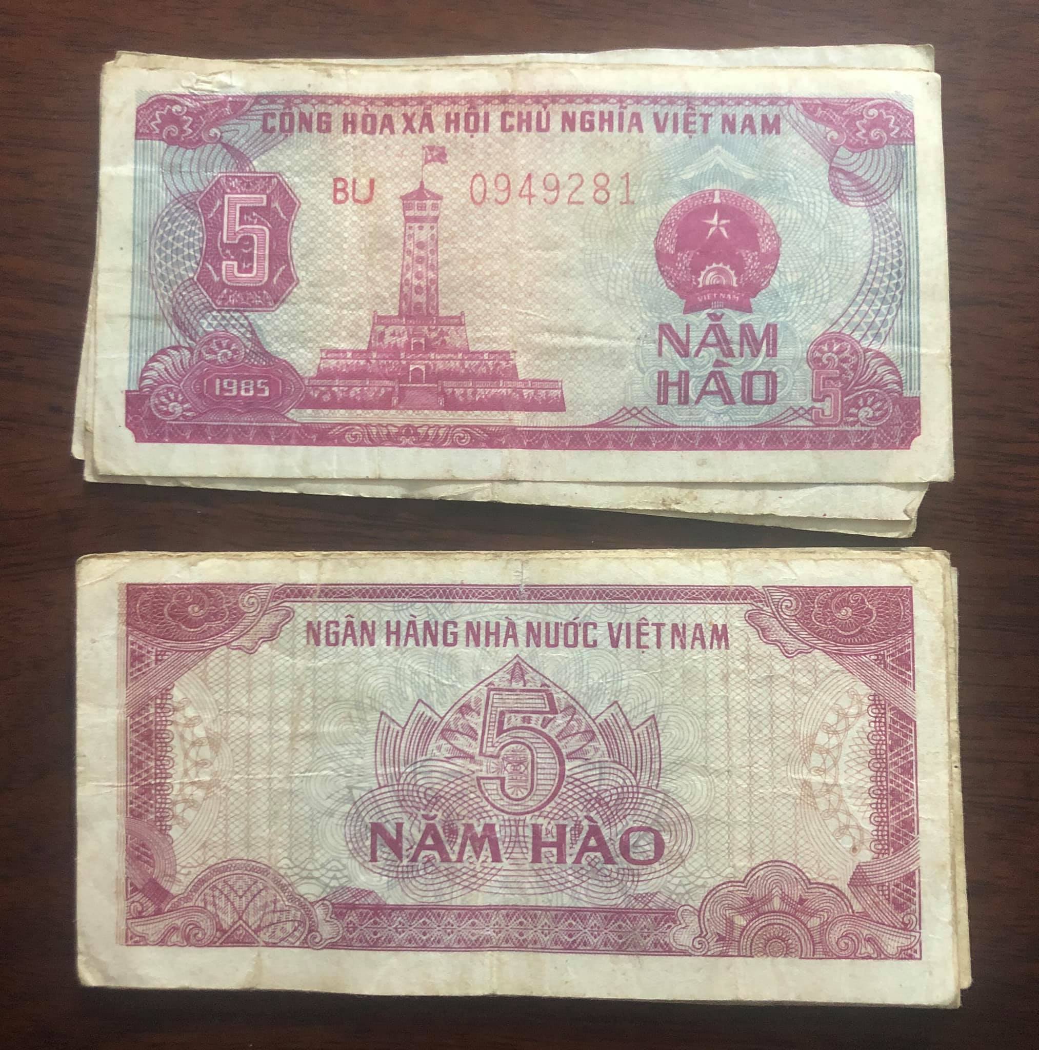 Tiền cổ Việt Nam 5 hào 1985, mệnh giá nhỏ nhất trong bộ bao cấp