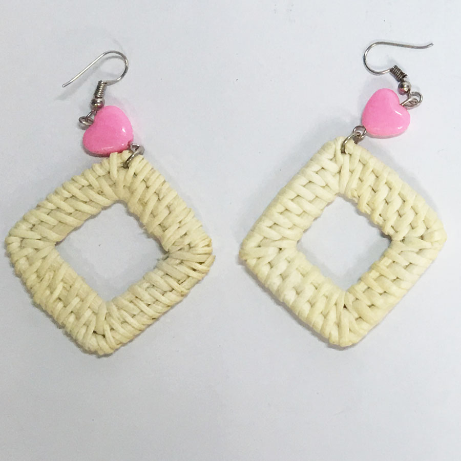 Combo 3 Bông tai mây tre đan handmade với 3 mẫu khác nhau