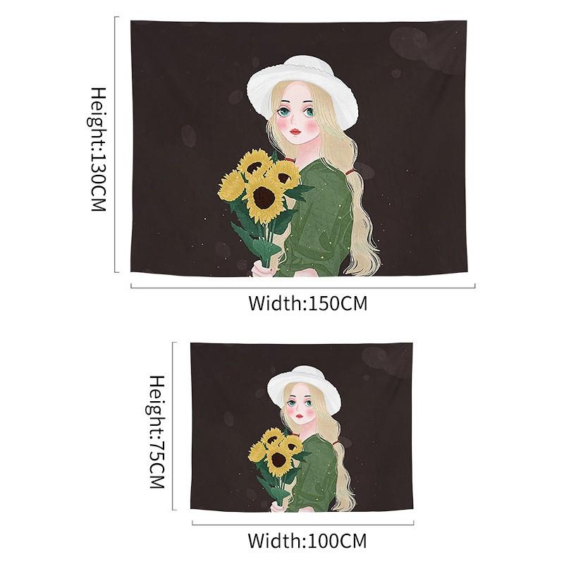 Thảm treo tường trang trí phòng ngủ cho bé gáI phong cách Bắc Âu độc đáo