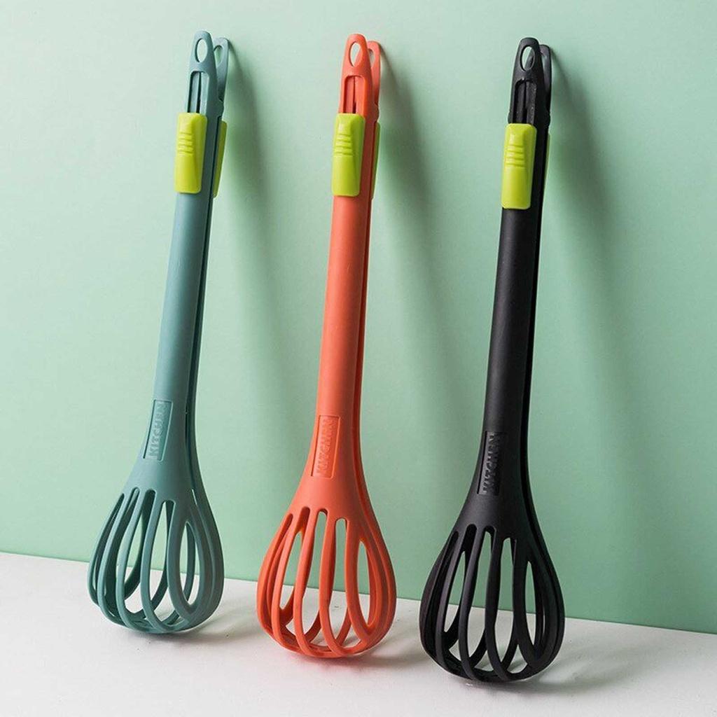 Creative Multifunctional Nylon Whisk Dual-purpose eggs beater Food Tongs Manual Mixer Baking Tools Kitchen Accessories Practical