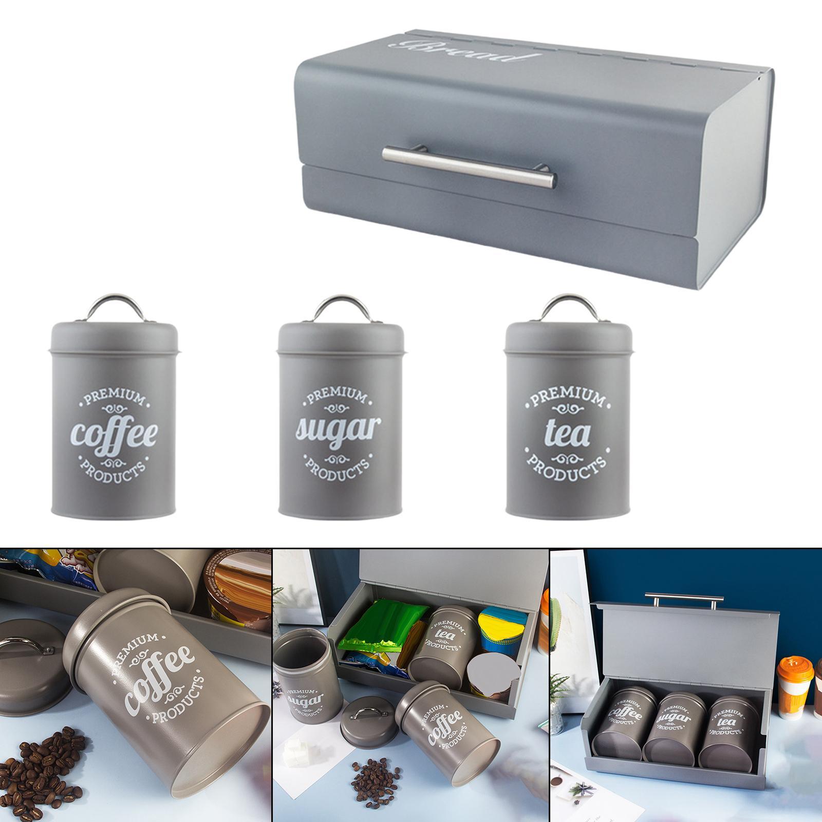 4x Large-Capacity Bread Box Set Storage Box for Food Sugar Pastries