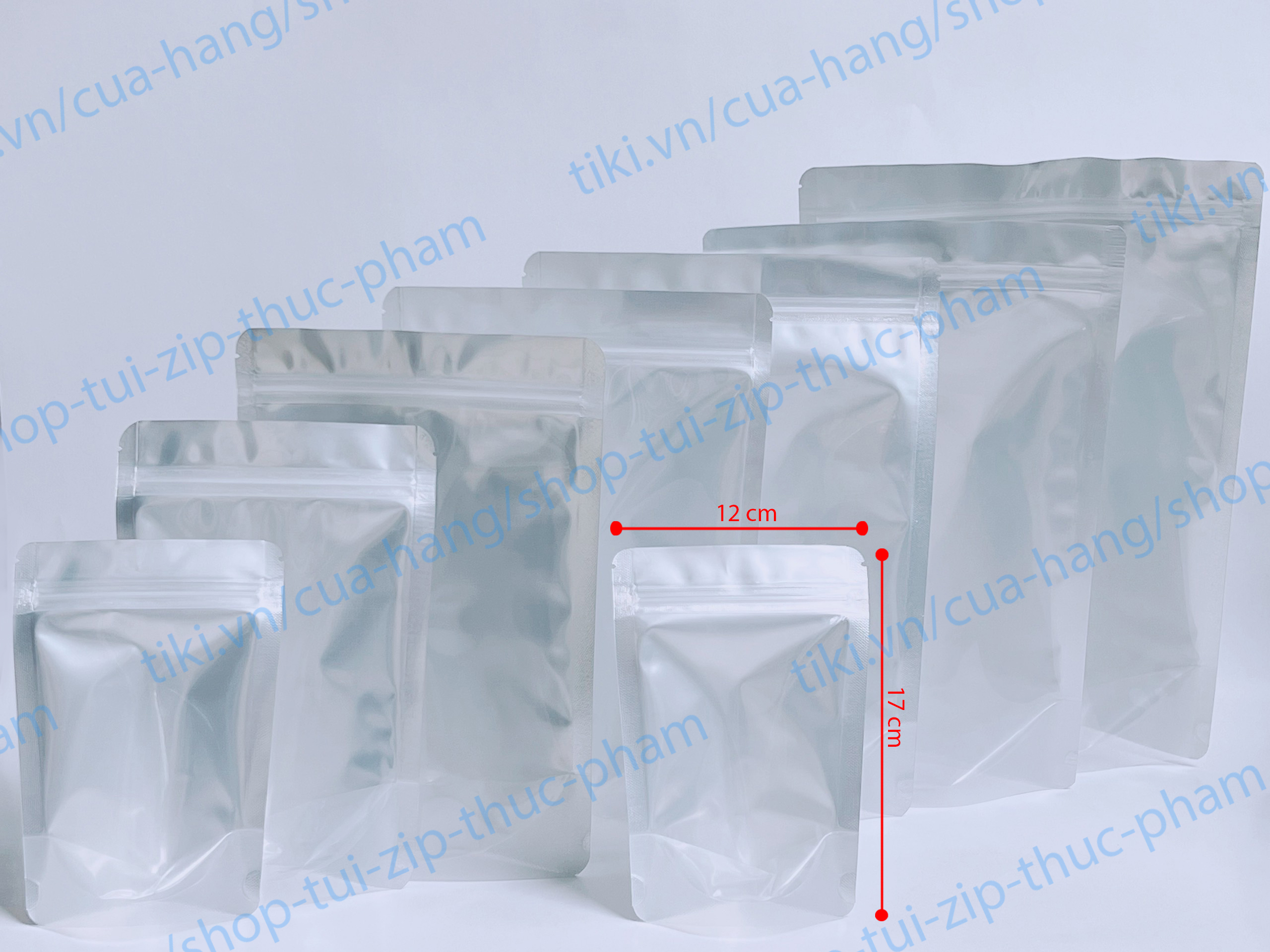 1KG Túi Zip Bạc  - Túi zip bạc 1 mặt trong đựng thực phẩm khô, nước, túi đựng bánh kẹo - Túi zip zipper ziplock đáy đứng take away - size