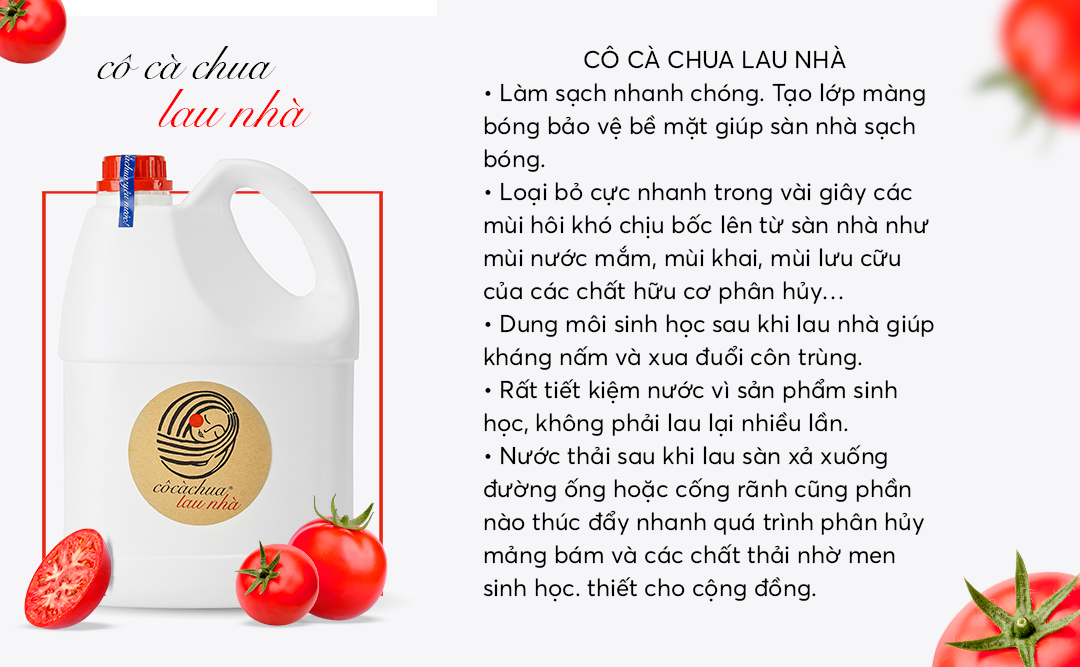 Nước Lau Sàn Cô Cà Chua Yêu Nước Thơm Mát Diệt Khuẩn 4L