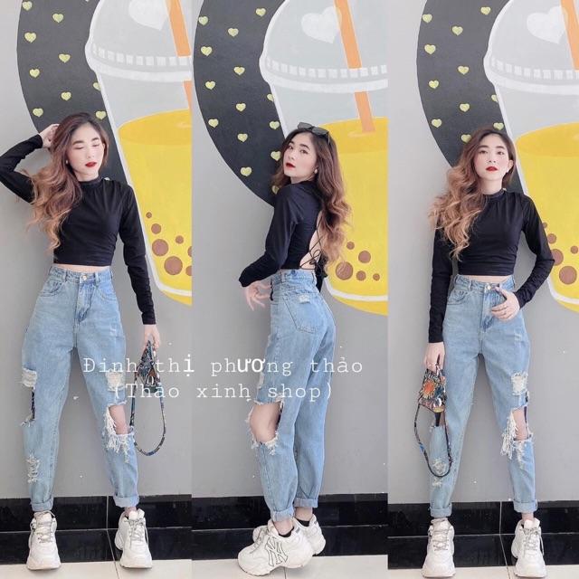 Áo croptop đan dây lưng siêu hot