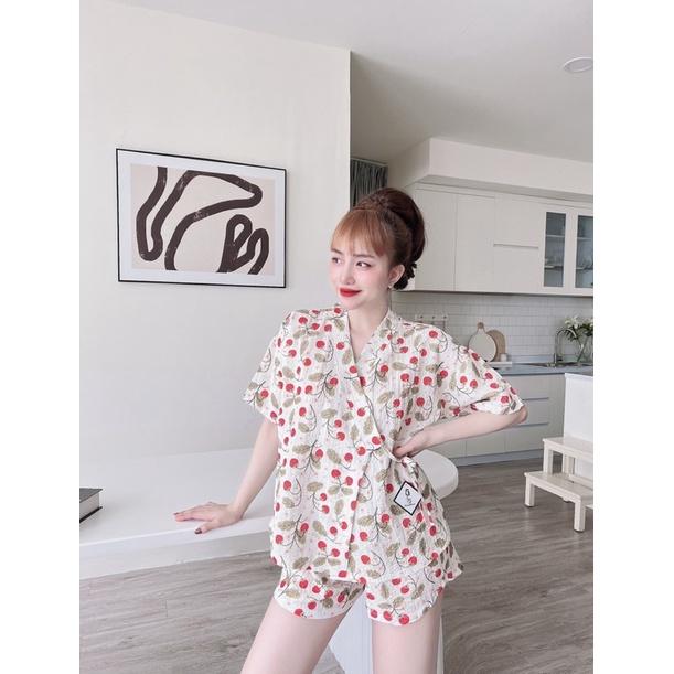 trucmy2205 - Đồ Ngủ Nữ Kimono lụa xốp quảng châu, Freesize 40-65kg, tuỳ chiều cao - HÌNH CHỤP THẬT