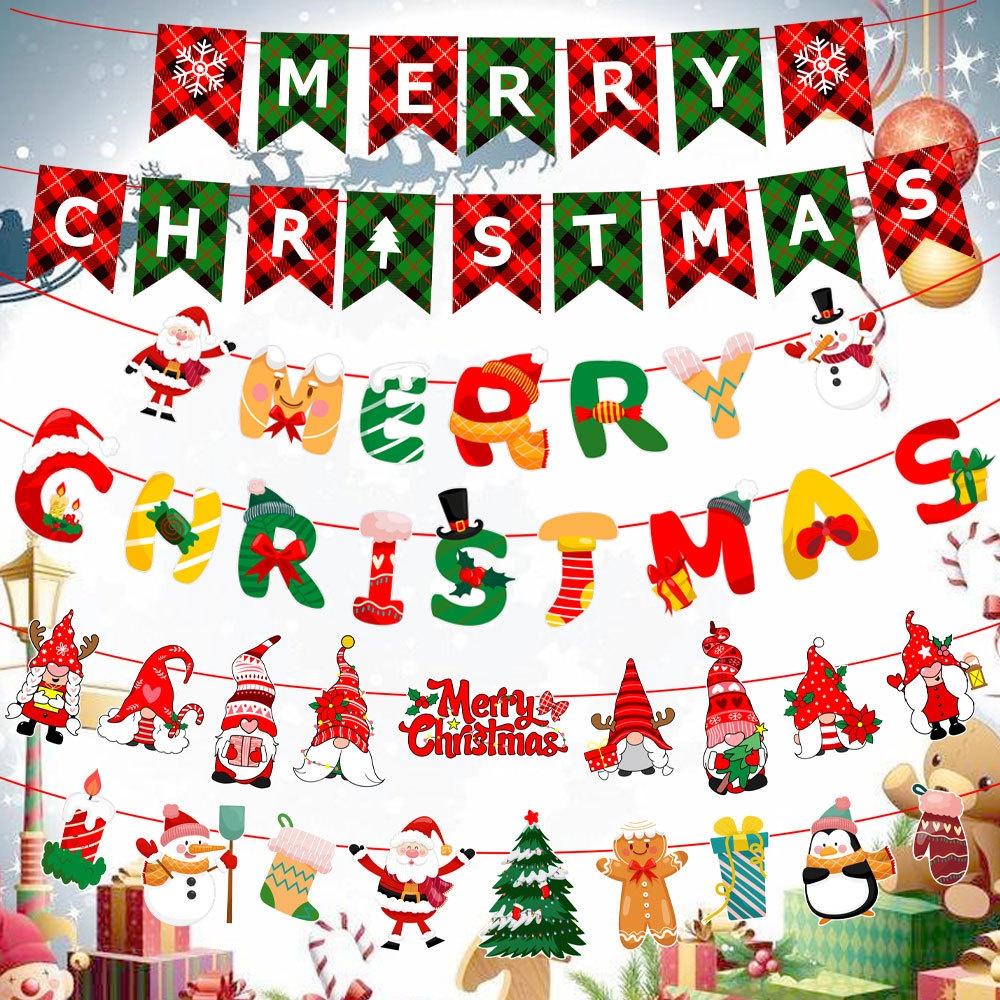 Dây cờ trang trí họa tiết hoạt hình giáng sinh