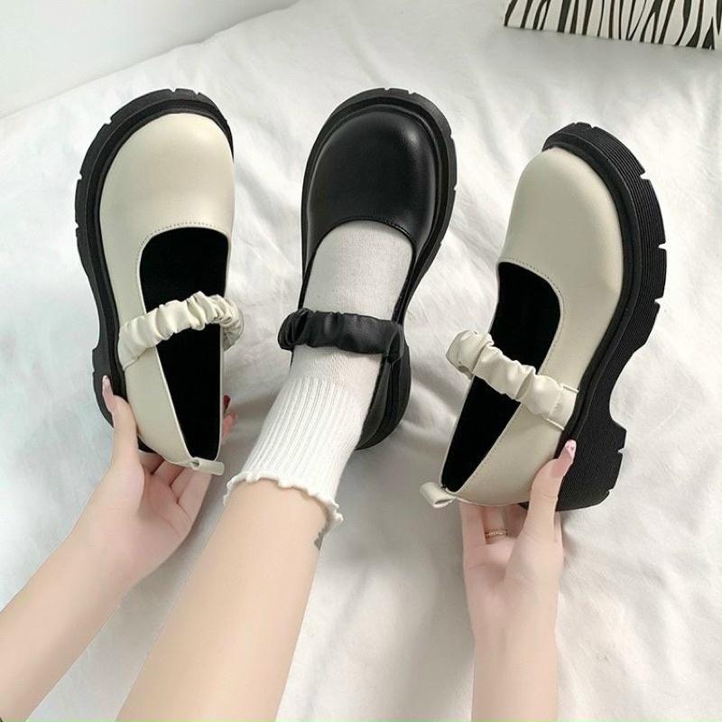 Giày Búp Bê Lotia 4cm Dây Chun Ôm chân Phong cách Hàn quốc