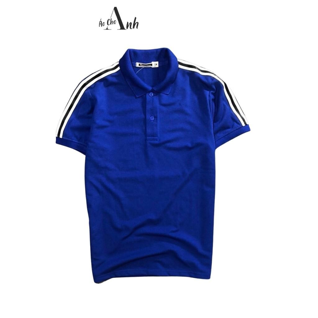 Áo thun nam có cổ Hàn Quốc chất vải cá sấu cực mịn phối viền vai BIGSIZE - A111