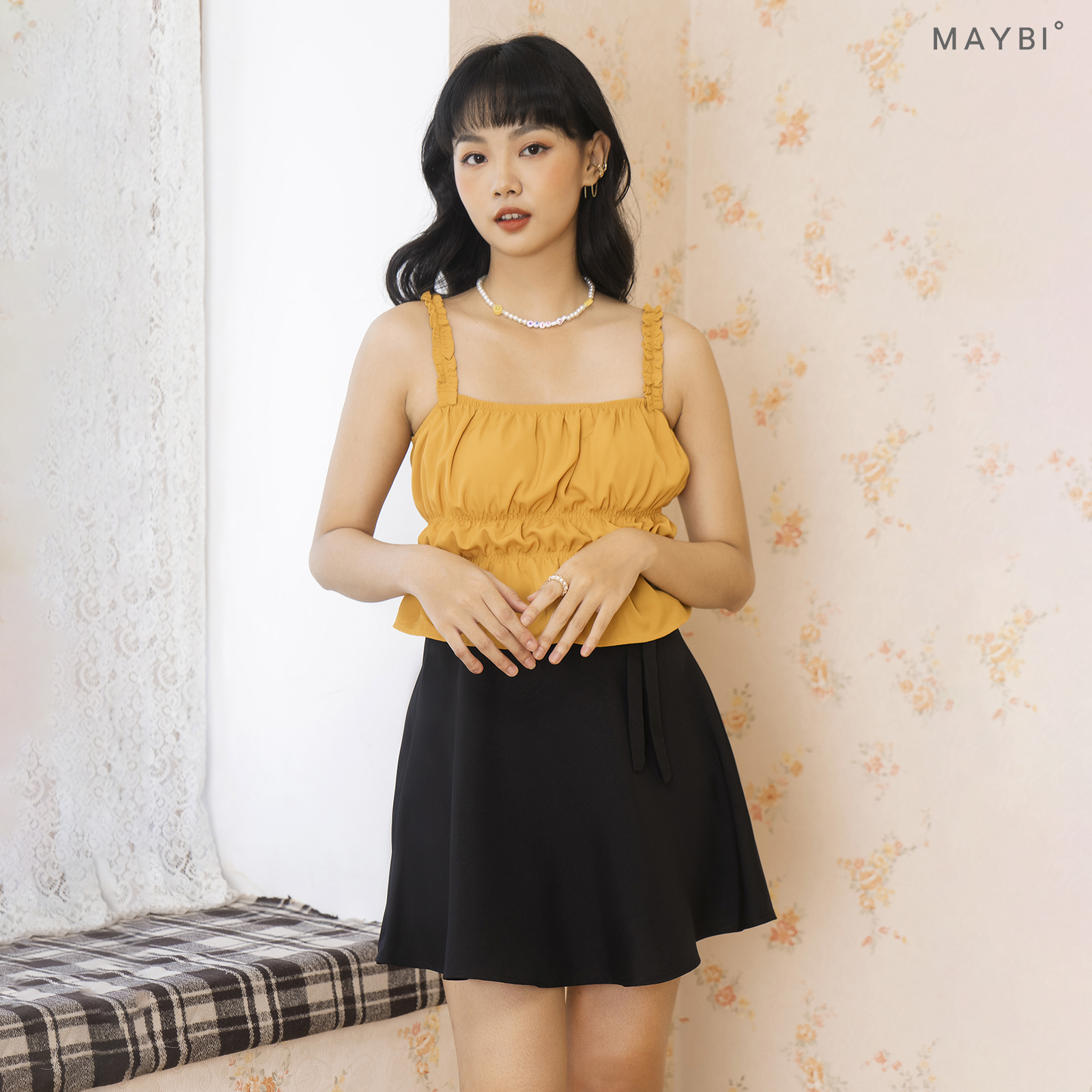 MAYBI - Chân váy A phối nơ