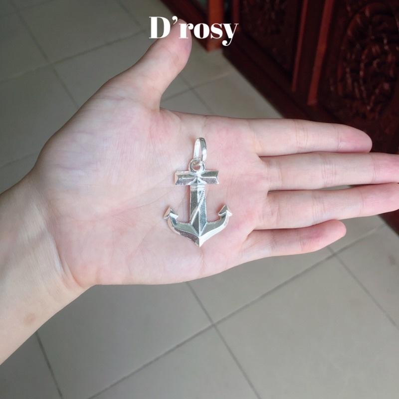 Mặt dây chuyền bạc mỏ neo nặng 1,8 chỉ dài 4,8 cm bạc nguyên chất có bảo hành