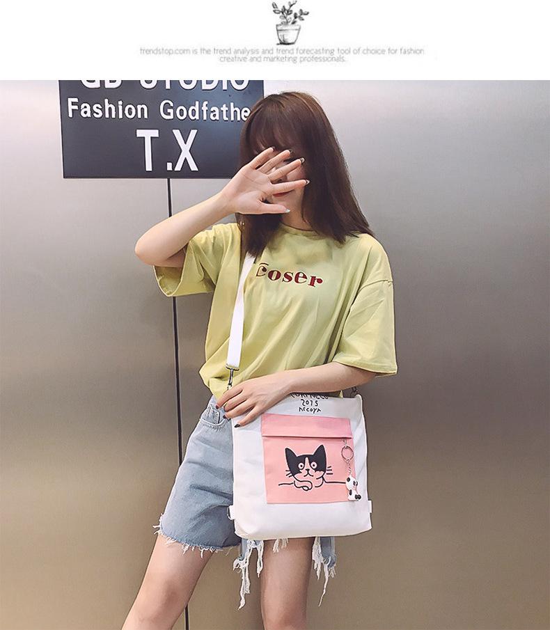 Túi Vải Tote Đeo Chéo XinhStore Hình Mèo