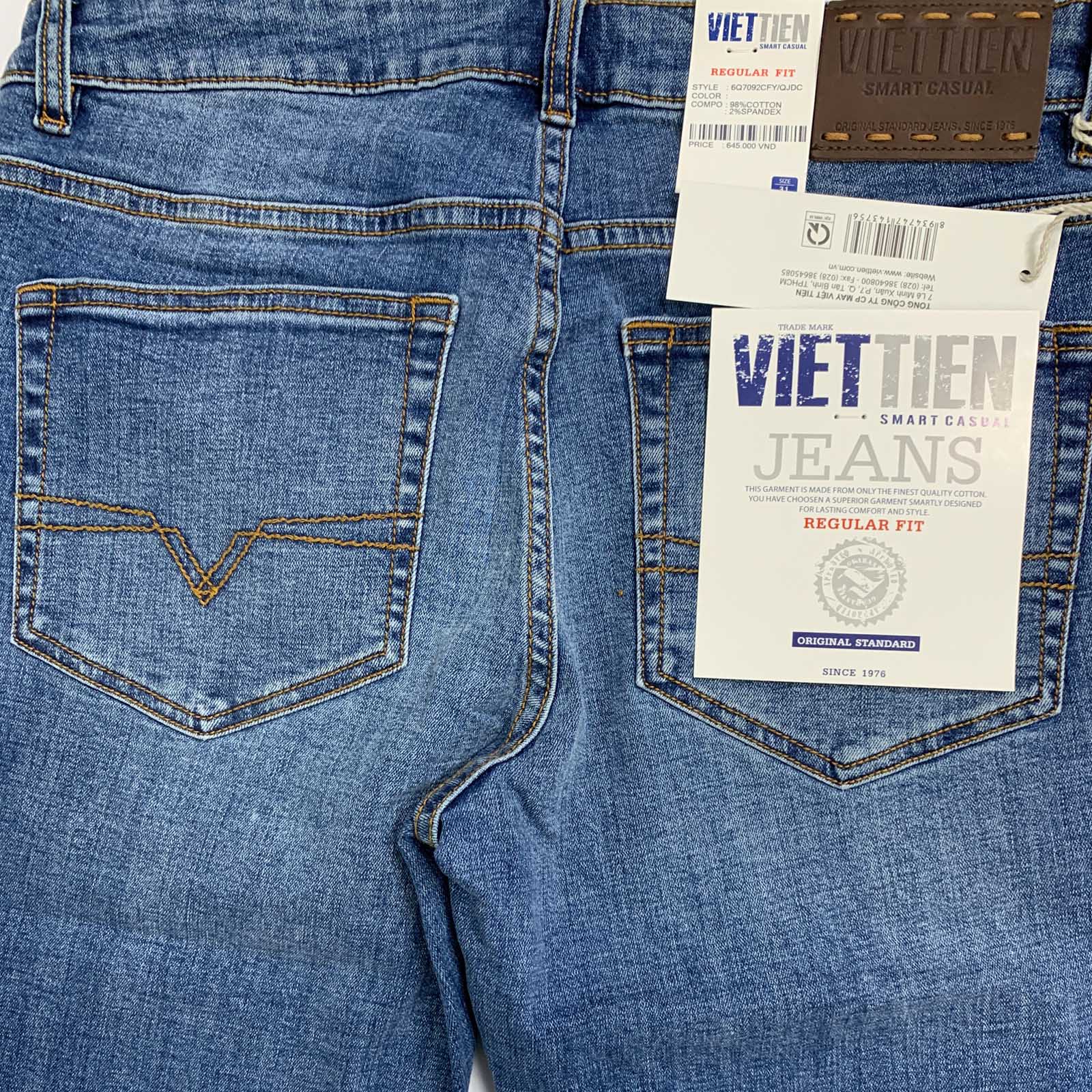 Quần Jeans nam dáng regular fit 6Q7092 - thương hiệu Viettien