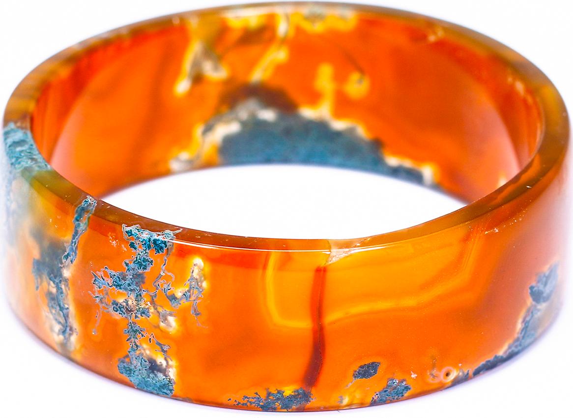 Vòng Tay Băng Ngọc Thủy Tảo Huyết Bản Vuông ni 50mm mệnh hỏa , thổ - Ngọc Quý Gemstones
