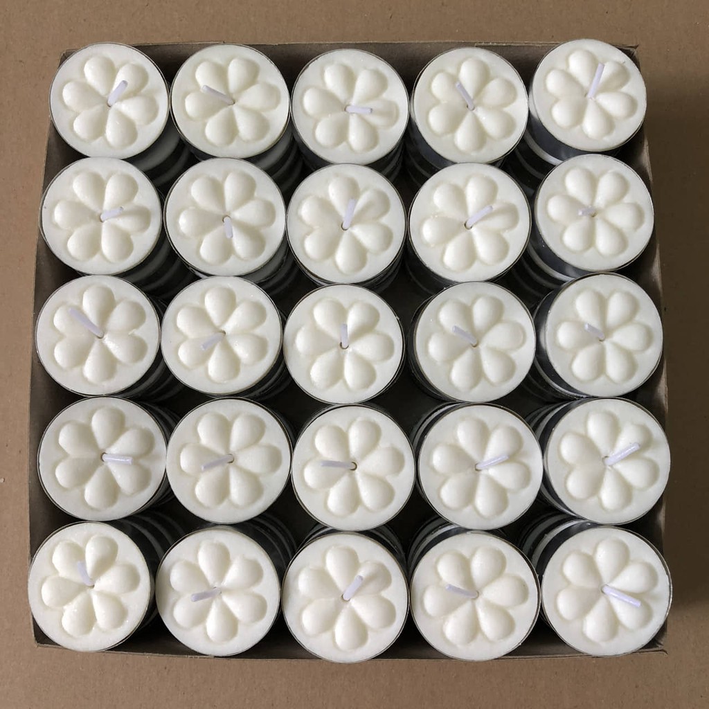 100 Viên Nến Tealight Sáp Cọ 4 giờ Lorganic An Toàn Sức Khỏe/ Dùng kết hợp đèn xông và tinh dầu/ Khử mùi và đuổi côn trùng hiệu quả