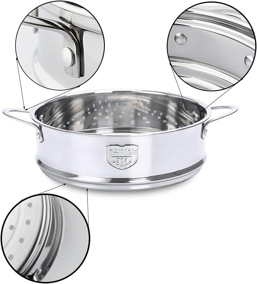Rổ hấp rau củ, Rổ hấp bằng thép không gỉ, Khay hấp, Đường kính trong 20cm, Làm bằng thép không gỉ 304 cấp thực phẩm, Bền, Nấu lành mạnh hơn, Nhanh hơn