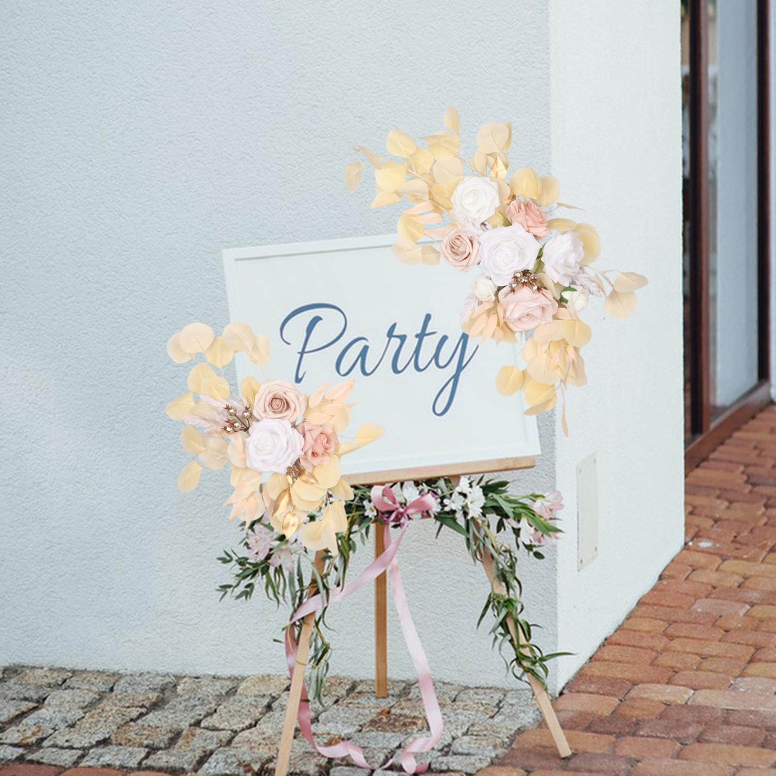 2Pcs Wedding Arch Flower Swag Artificial Floral Swag Hanging Rustic Artificial Flower Arch Decor for Reception, Home, Wedding Arch