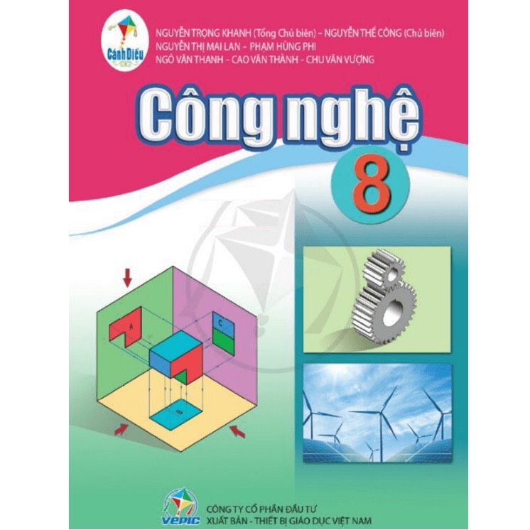 Sách - SGK Công Nghệ 8 Cánh Diều và 2 tập giấy kiểm tra kẻ ngang vỏ xanh