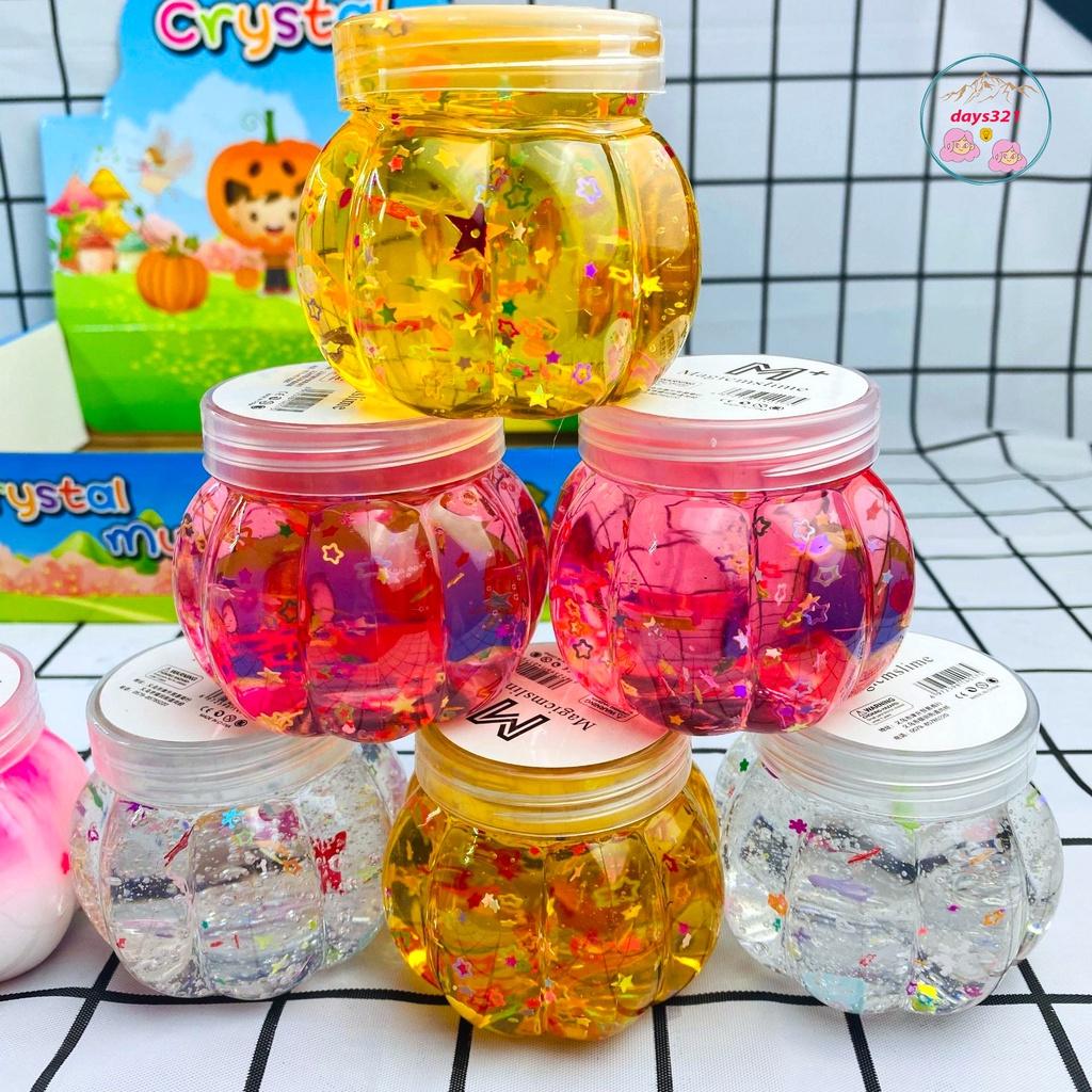 Slime bí ngô charm sao kim tuyến 6 màu đồ chơi slam đẹp squishy