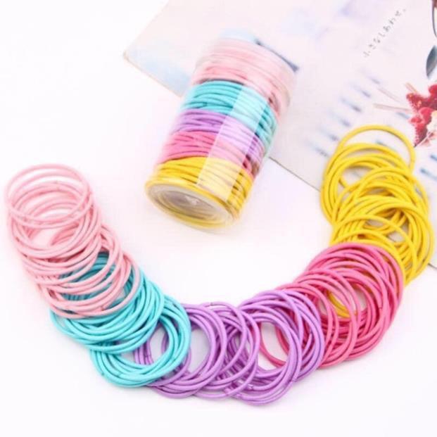 Chun buộc tóc sợi tăm nhỏ hộp 100 chiếc