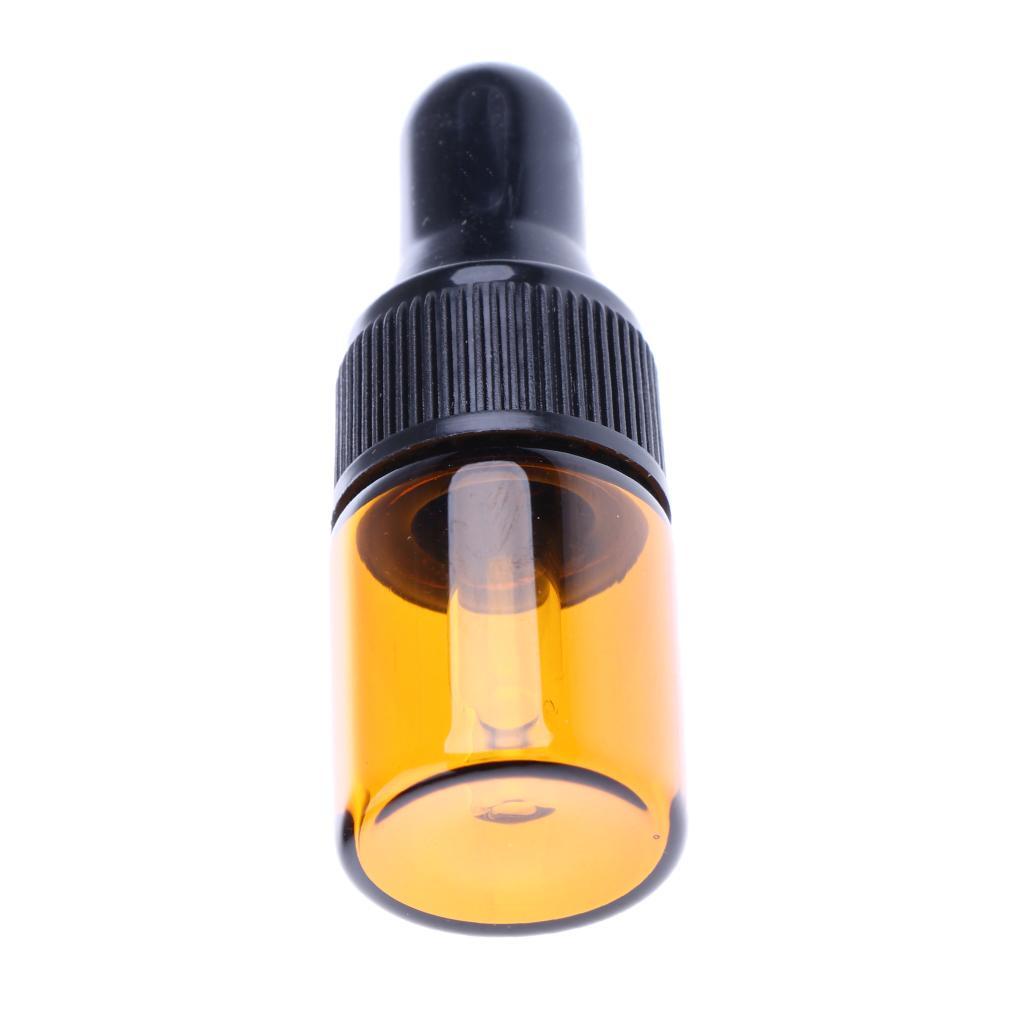 40 Pieces Mini Refillable Glass Dropper Bottle for Essential Oils 1ml 3ml