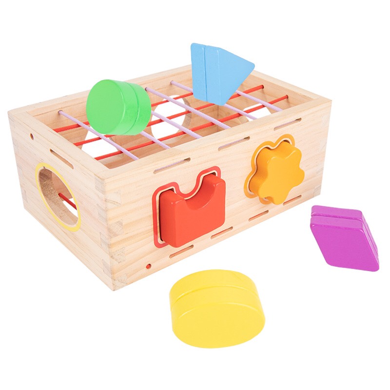 Đồ chơi gỗ phát triển tư duy cho bé 1-3 tuổi: Thả khối gỗ montessori
