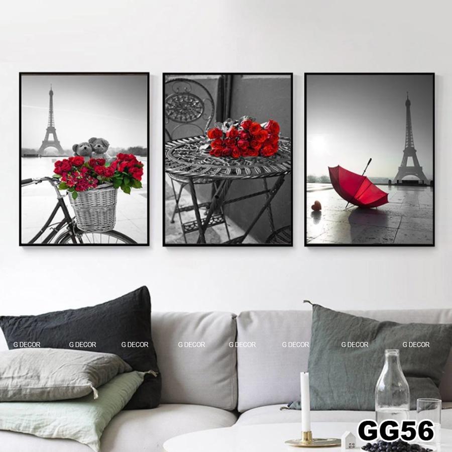 Tranh treo tường canvas 3 bức phong cách hiện đại Bắc Âu 194, tranh decor trang trí phòng khách, phòng ngủ, phòng ăn