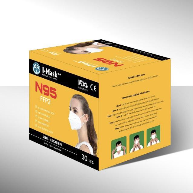 Khẩu Trang N95 kháng khuẩn, chống bụi mịn PM2.5, kẹp mũi kim loại Imask