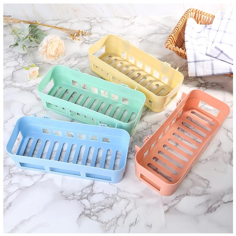 Kệ Nhà Tắm Phòng Bếp Dán Tường Kệ Đựng Mỹ Phẩm Gia Vị Treo Tường Hình Chữ Nhật H091