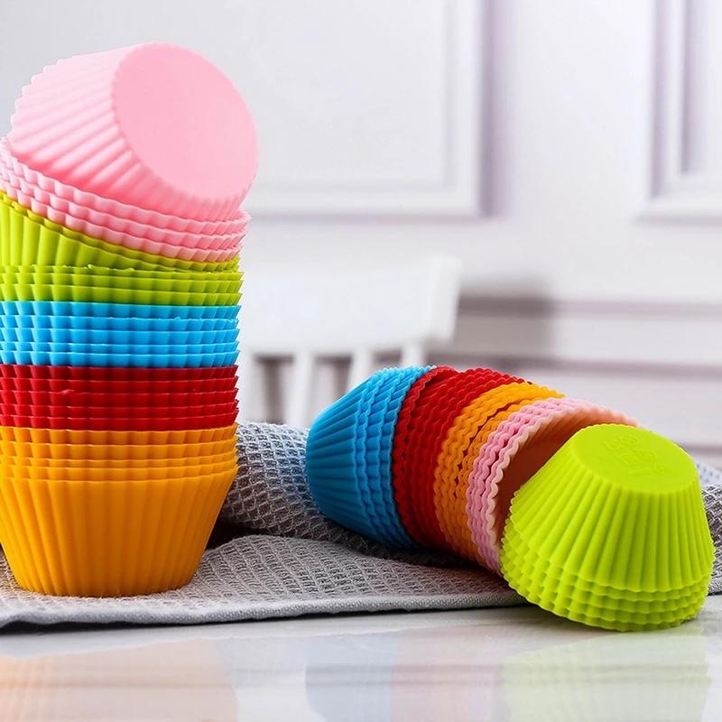 Khuôn bánh cupcake bằng silicon dáng tròn tiện dụng