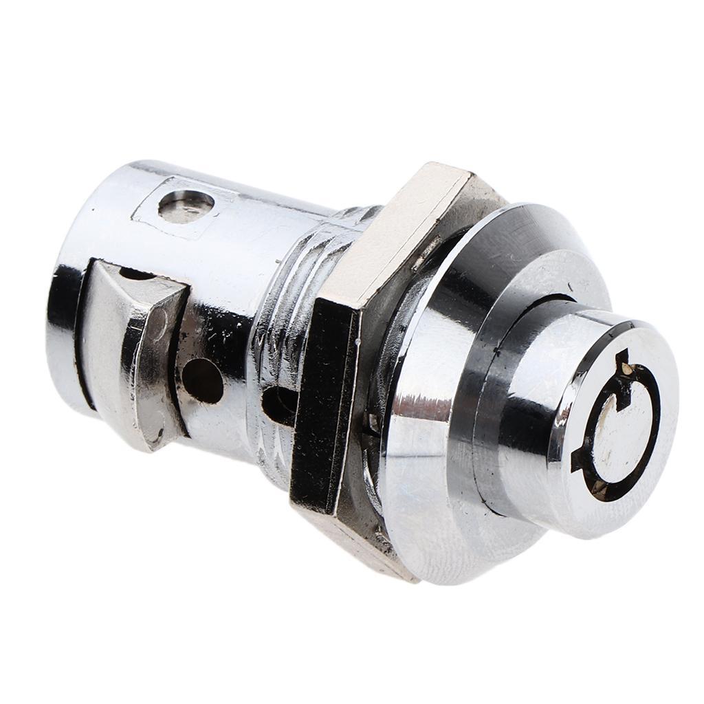 Zinc Alloy Gloss Silver Tubular Cam Lock With Chrome Finish and Offset Cam With 2 Keys