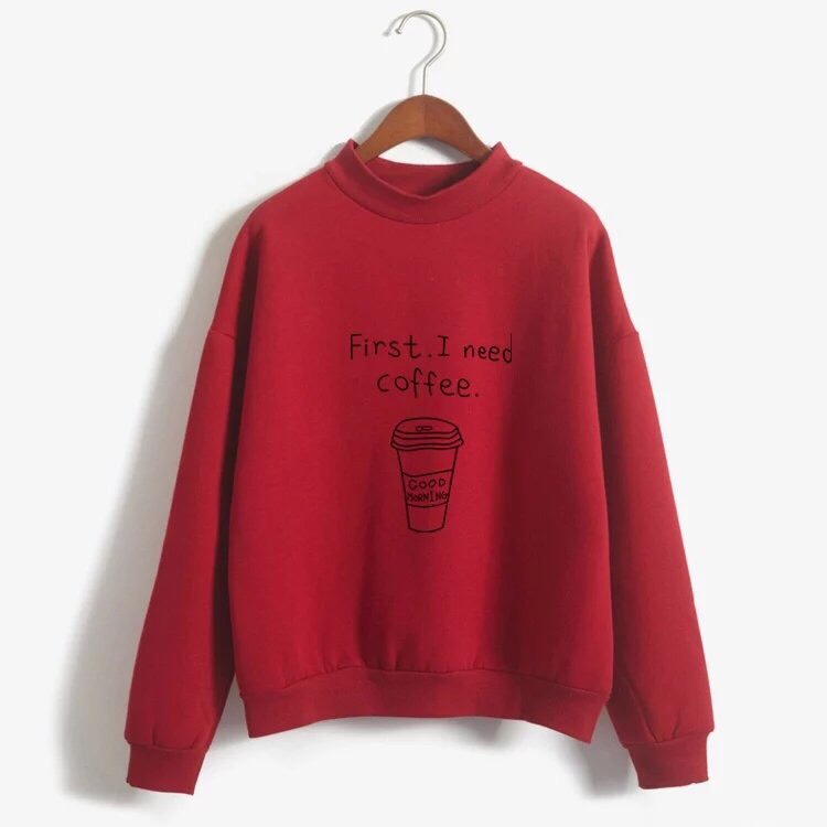Áo sweater nữ có chữ coffee