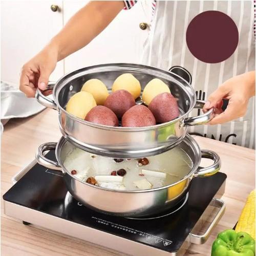 Nồi hấp xửng 2 tầng size 28 cm bằng Inox cao cấp