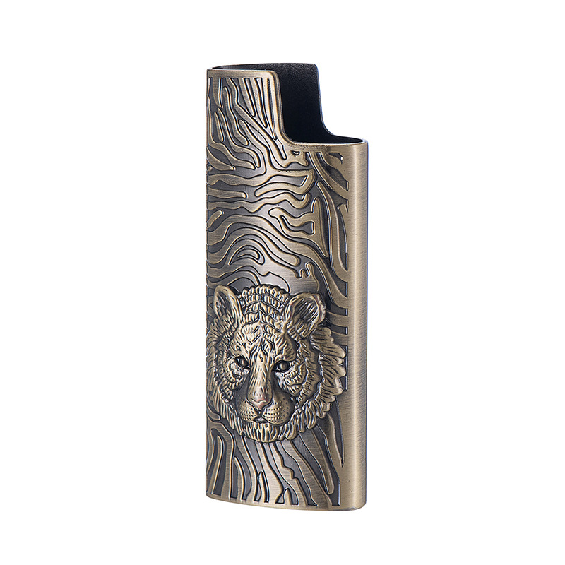 Vỏ Bật Lửa Bic J5 Bic Nhỏ Hình Hổ Kim Loại