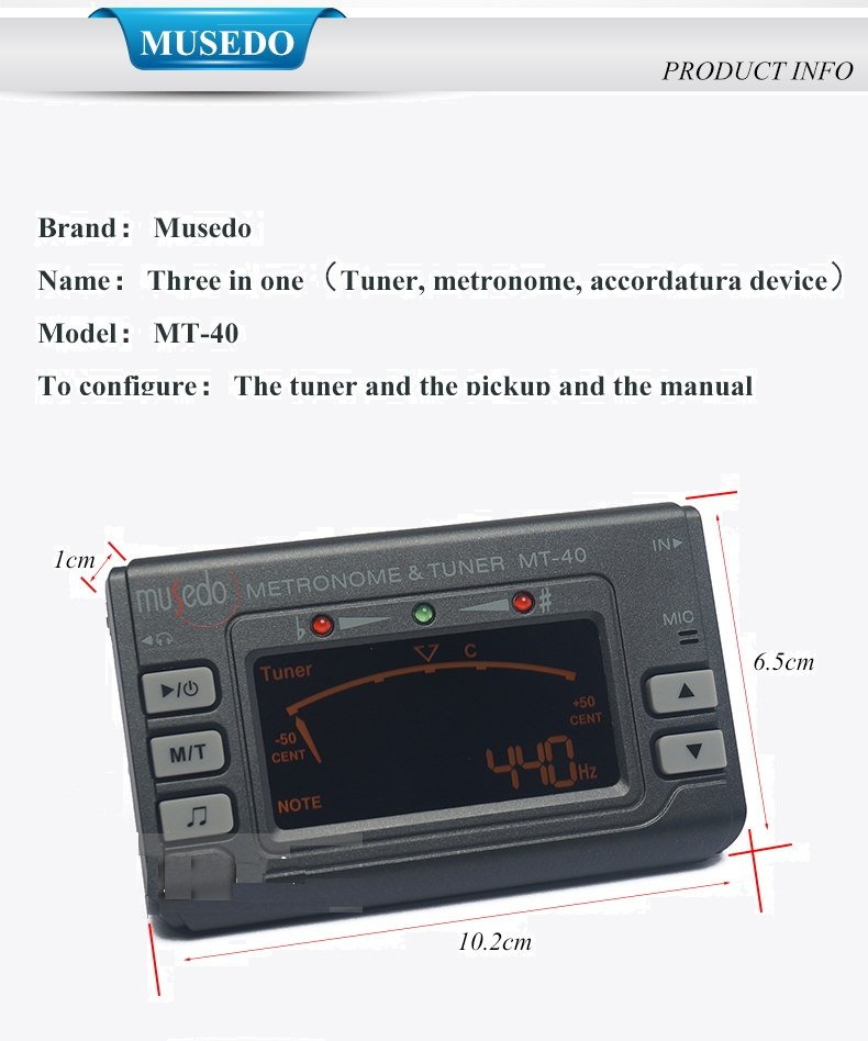 Máy lên dây đàn 3 chức năng- Musedo KBD Metro Tuner MT-40